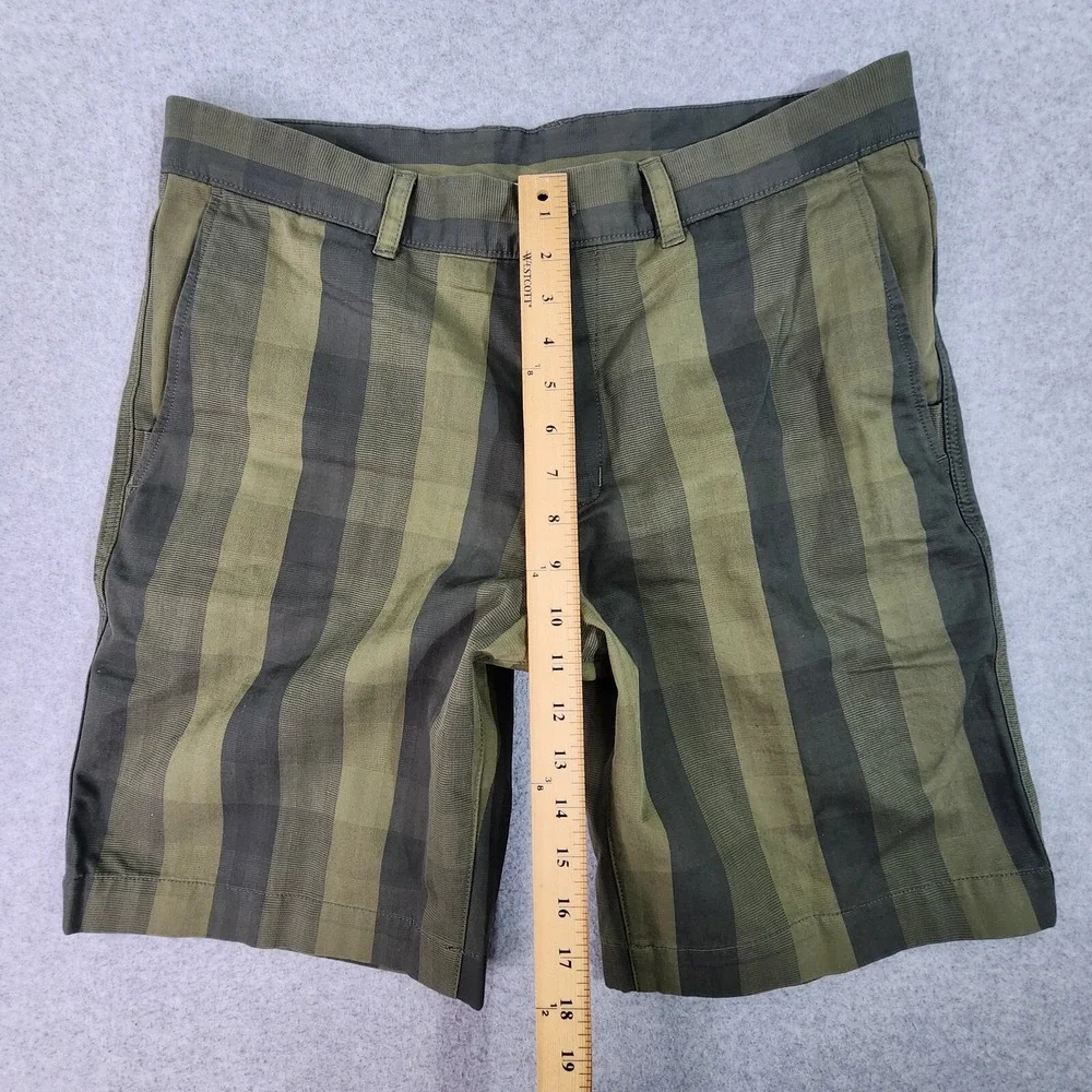 The‎ North Face Narrows Shorts Men 34x10 Green Striped Outdoor Hiking Gorpcore
